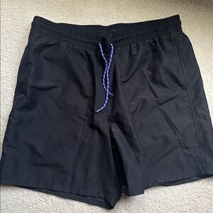 Old Navy Black Swim Shorts with Blue Drawstring